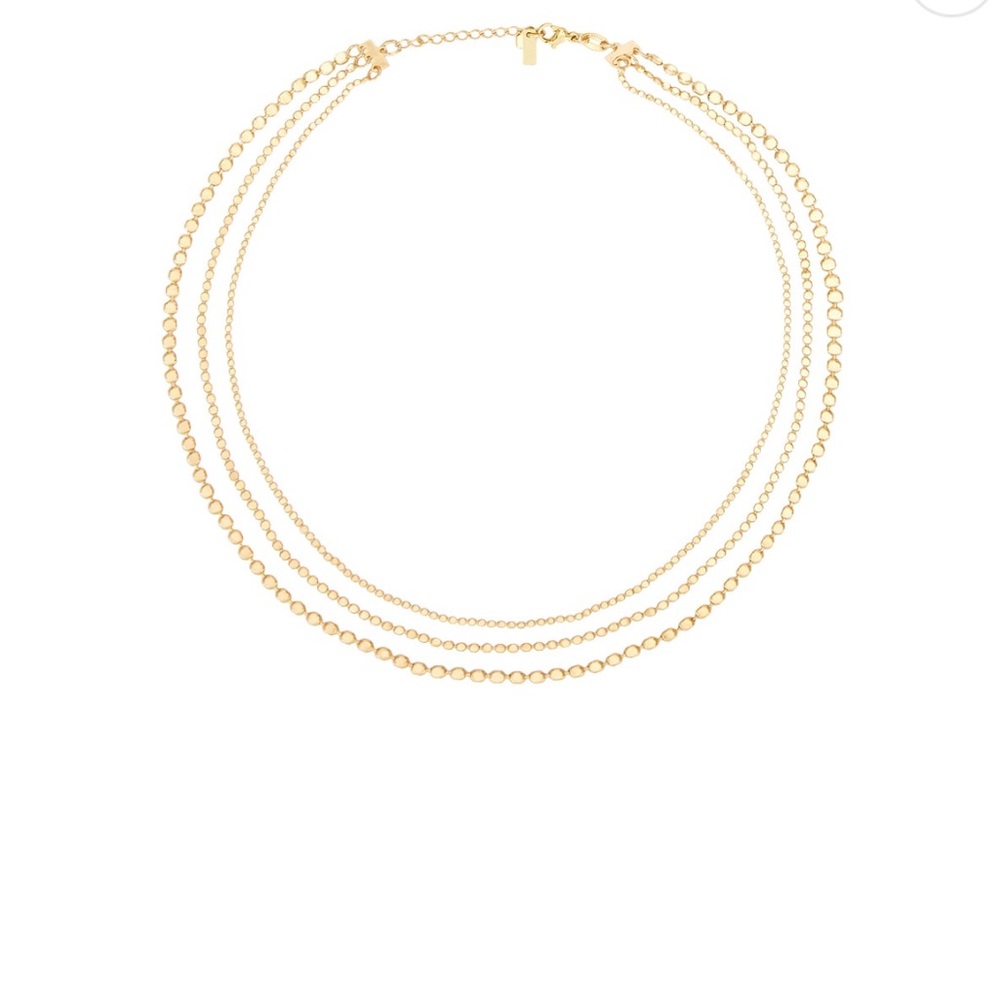 NWOT Anya Triple Strand Gold Necklace